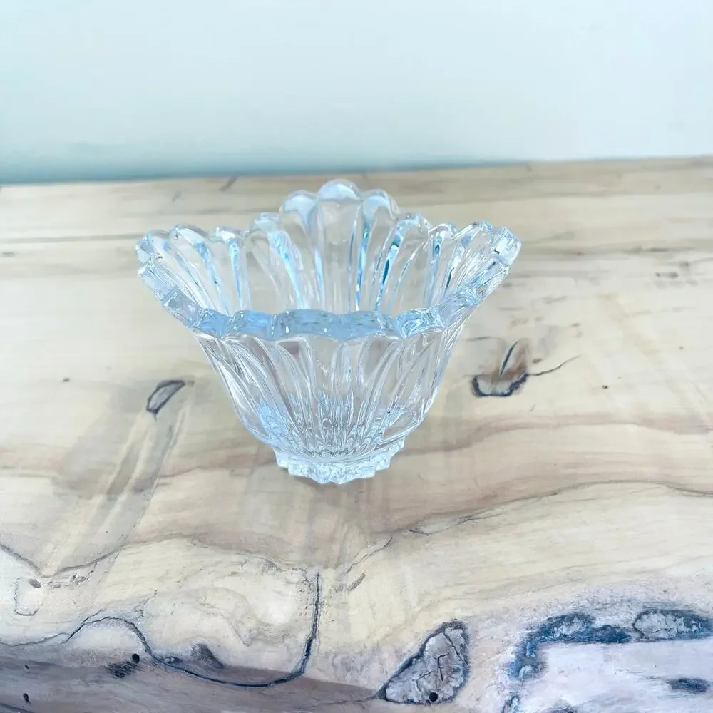 Vtg Oneida Crystal Juilliard Votive Candle Holder Germany Tea Light Candy Dish